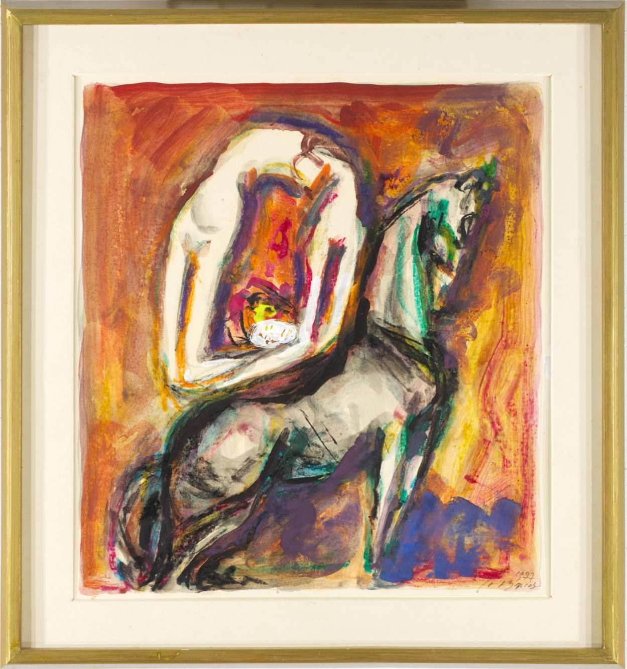 Jan Bauch (1898-1995) ACROBAT

1977

Tempera sur papier, 45,5x49 cm (ouverture d&hellip;