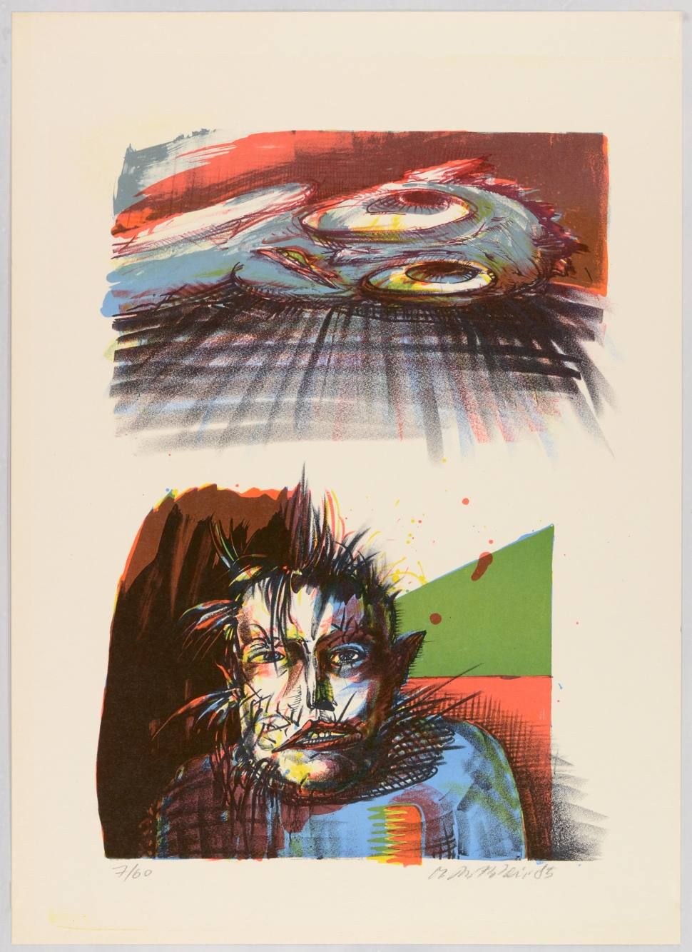 Michael Rittstein (1949) 无名氏

1985

纸上彩色石版画，51.4x36.9厘米，编号，在印刷品下用铅笔签名并注明日期 "7/60&hellip;