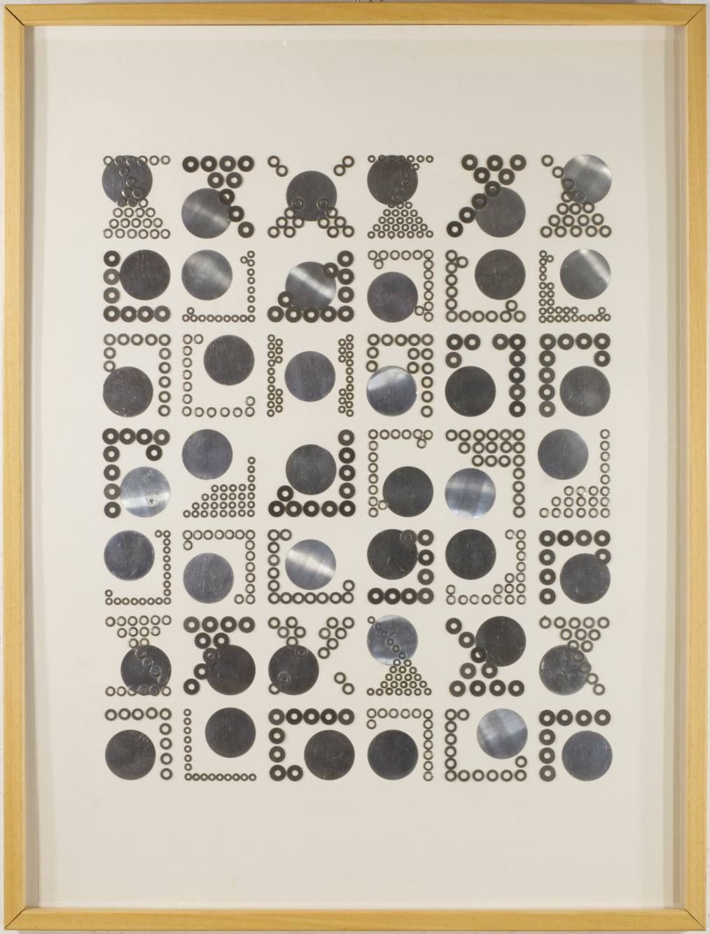 Bela Kolarova (1923-2010) 垫圈的采样器

1966

纸板上的组合画，78x58.5厘米，背面有签名 "Bela Kolarova, &hellip;