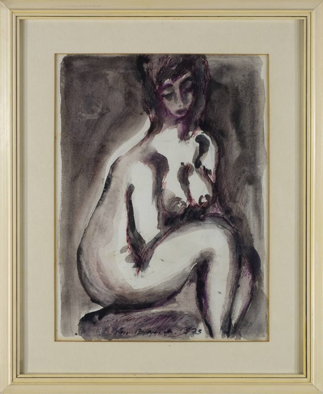 Jan Bauch (1898-1995) NUDO SEDUTO

1973

Acquerello su carta, 29,5x39,5 cm (aper&hellip;
