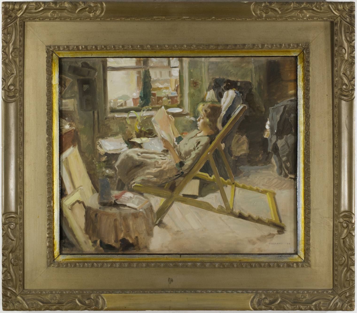 Josef Multrus (1898-1957) 姐姐在工作室

1920

木板油画，46.5x59.5厘米，右下方有铅笔签名和日期 "Multrus 20&hellip;
