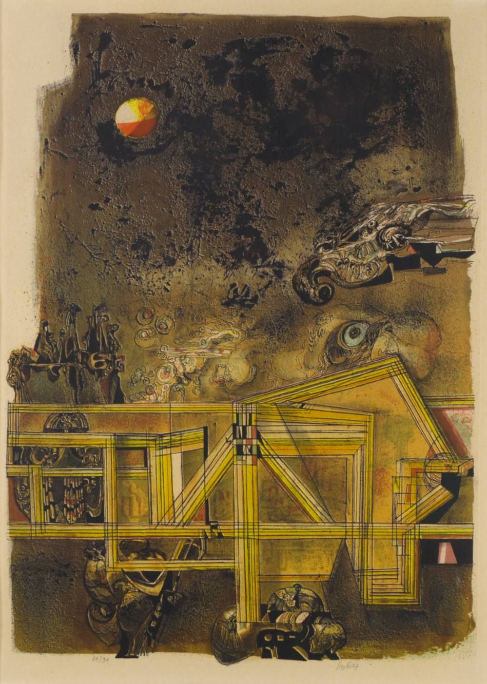Josef Liesler (1912-2005) 满月的时候

1967

纸上彩色石版画，44x60.5厘米（装裱孔径），64.5x87厘米（框架），铅笔签&hellip;