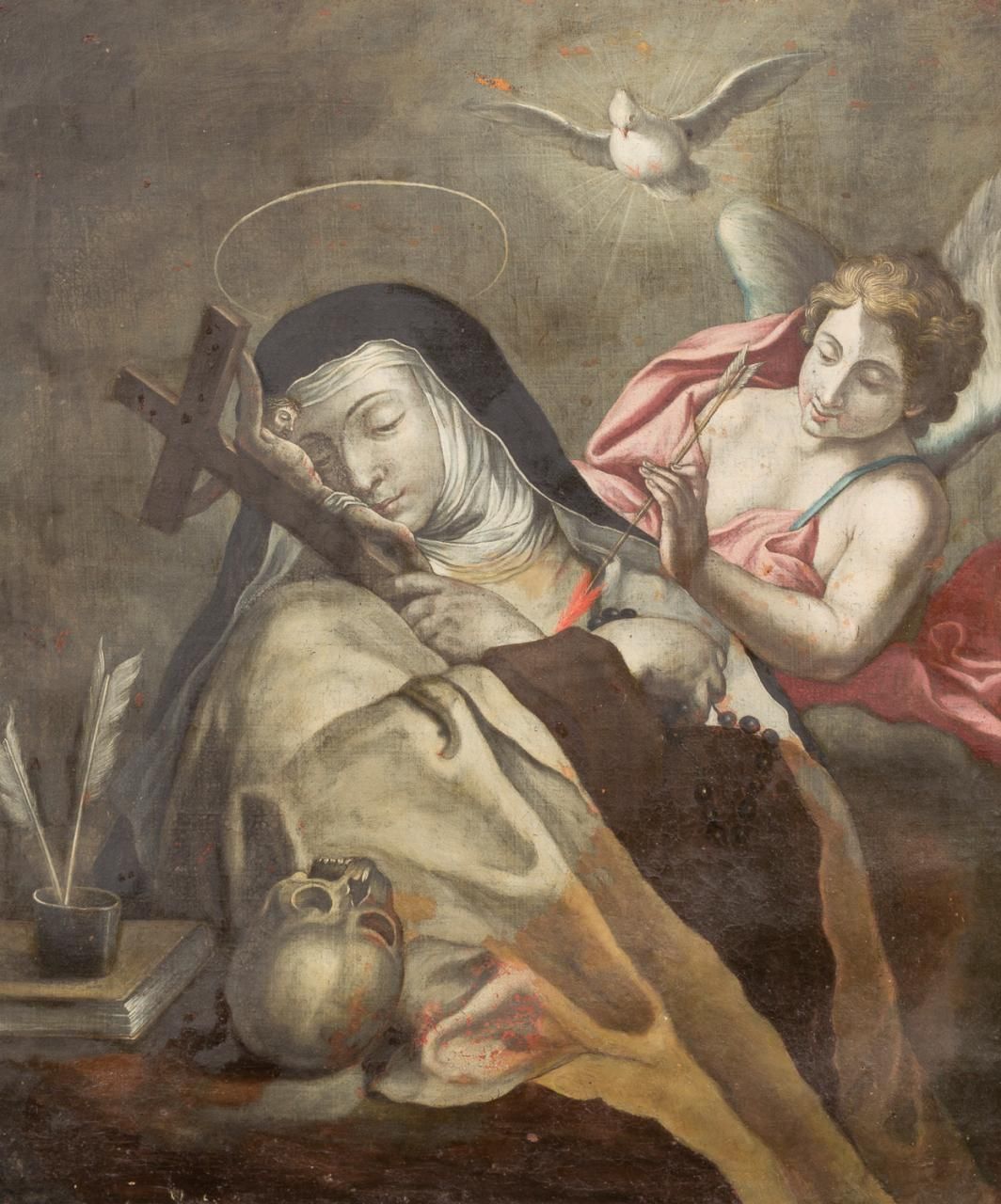 ESCUELA ITALIANA, S. XVII L'extase de sainte Thérèse
Huile sur toile
77 x 64 cm