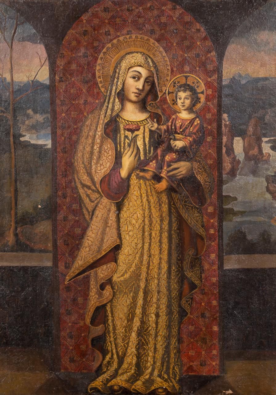 ESCUELA ESPAÑOLA S. XVII Notre-Dame d'Antigua
Huile sur toile
107 x 77 cm