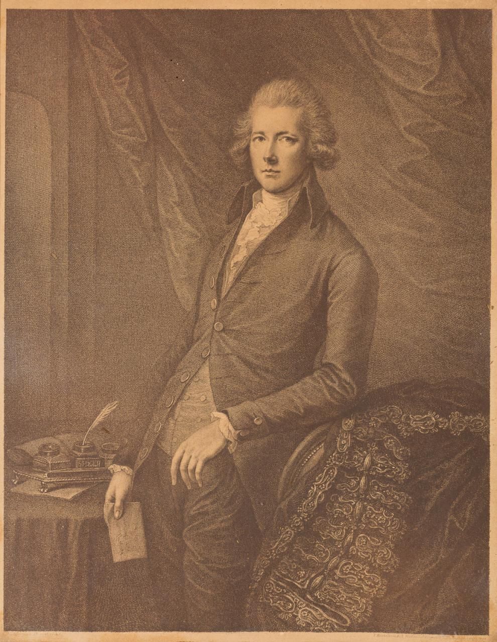 ESCUELA INGLESA, S. XVIII 威廉-皮特勋爵（1759 - 1806）的肖像
雕刻
32,5 x 26 cm
由甘斯伯勒-杜邦（英国，17&hellip;