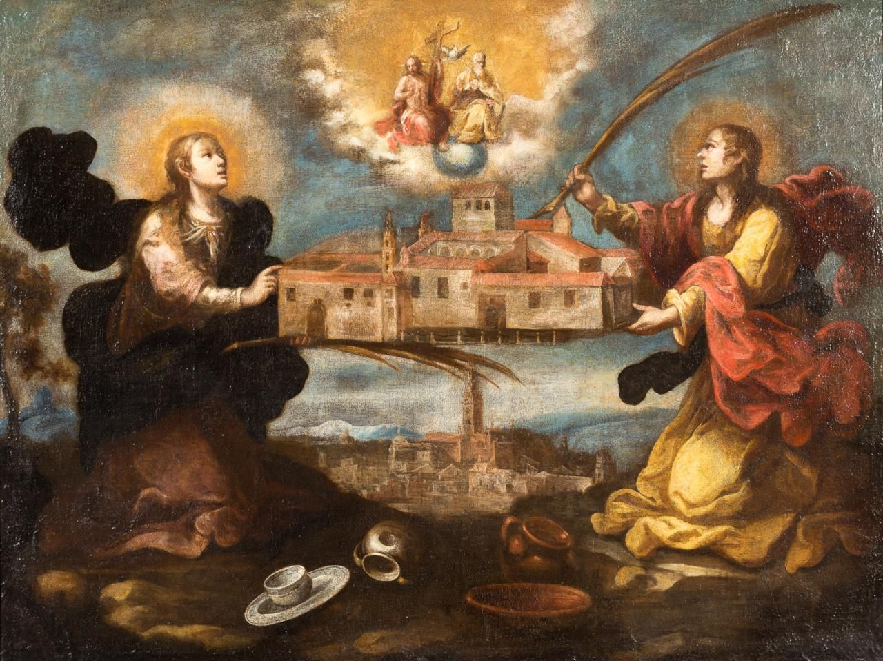 ESCUELA SEVILLANA, S. XVIII Heilige Justa und Rufina, ca. 1750
Öl auf Leinwand
7&hellip;