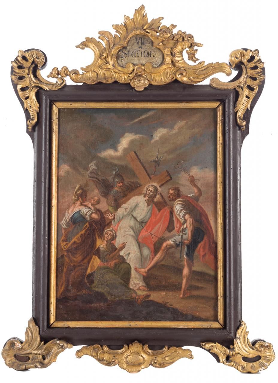 CÍRCULO DE FRANCISCO BAYEU (Zaragoza, 1734 - 1795) 十字路第八站
布面油画
42 x 32 cm
重要的洛可可&hellip;