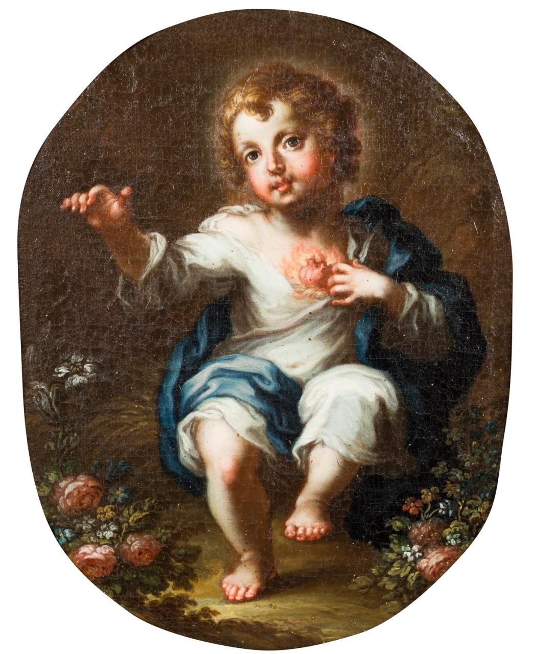 ATRIBUIDO A VITTO D'ANNA (Palermo, 1718 - 1769) 儿童耶稣的圣心
布面油画
34 x 26 cm