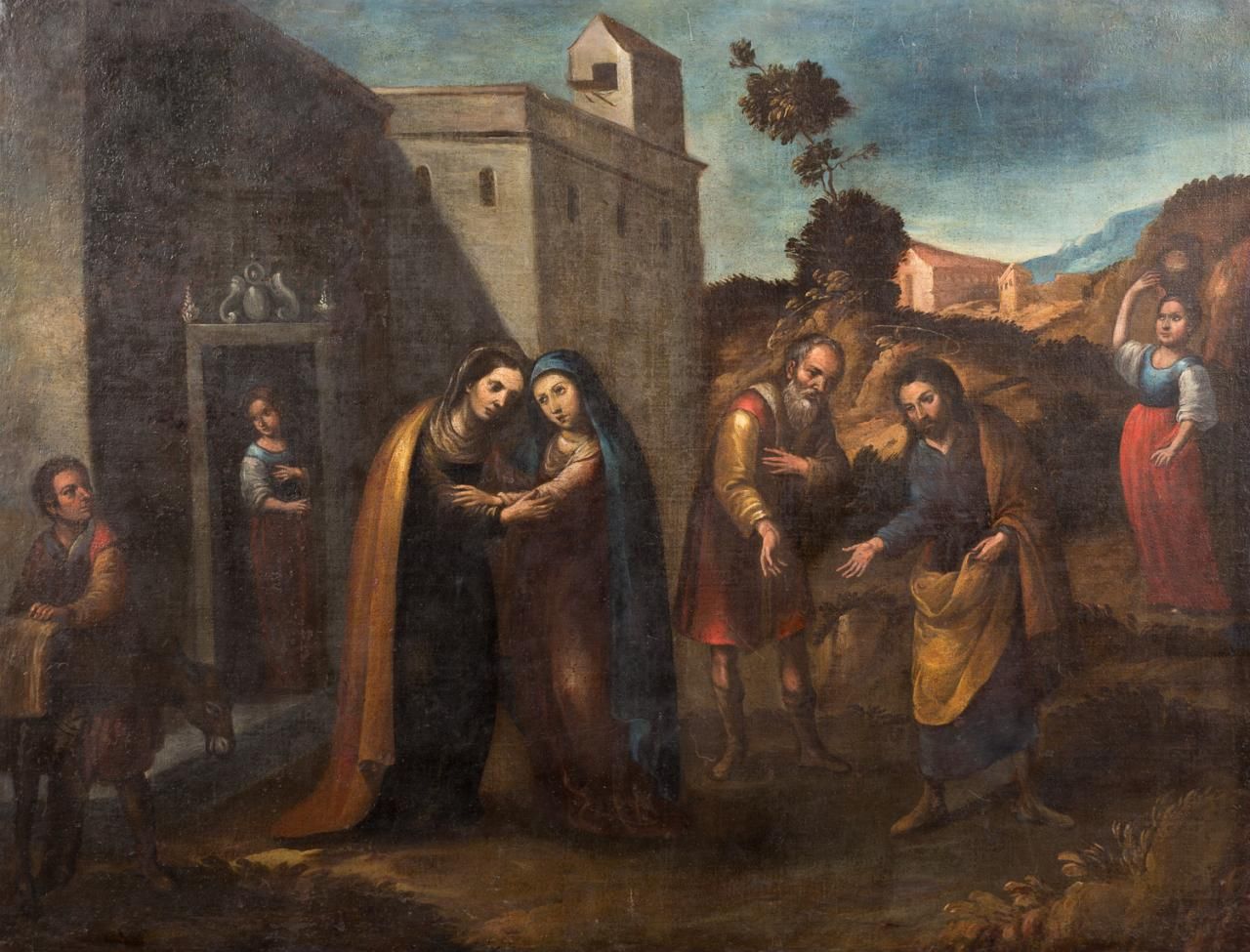 ESCUELA SEVILLANA, Fns. S. XVII 圣母看望圣伊丽莎白
布面油画
82 x 107 cm