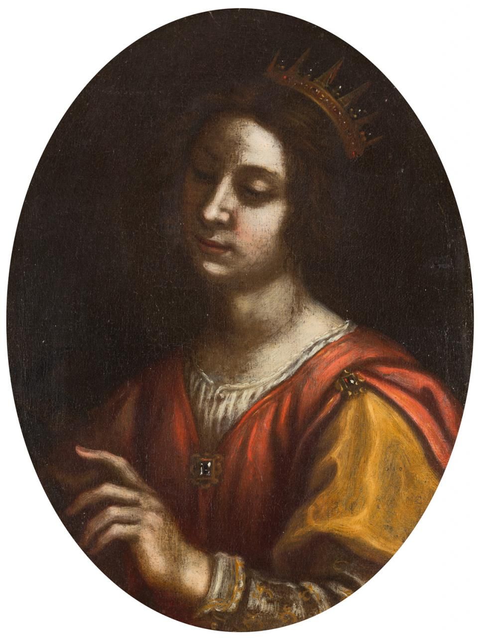 ESCUELA ESPAÑOLA S. XVII 亚历山大的圣凯瑟琳
布面油画
54 x 41 cm