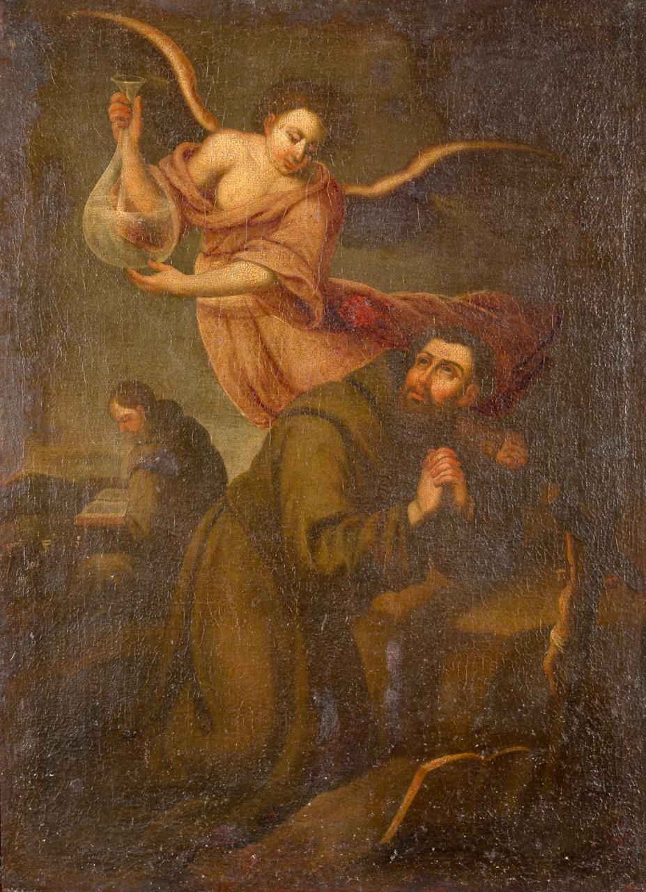 ESCUELA ESPAÑOLA, ff. S. XVII - XVIII St. Francis receiving the redoma
Oil on ca&hellip;
