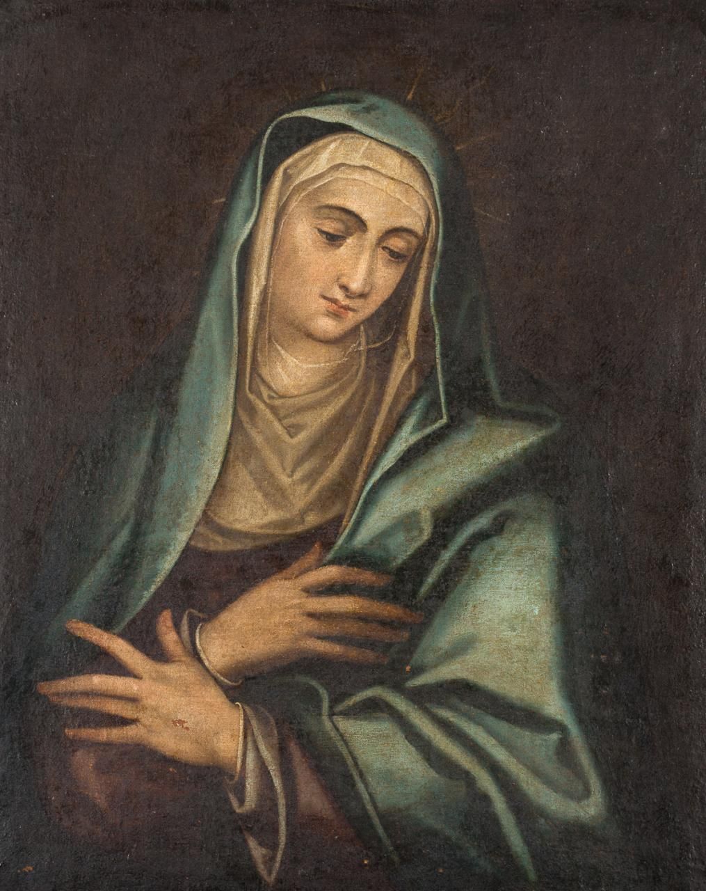 ESCUELA ESPAÑOLA, Fns. S. XVII Virgen Dolorosa
Óleo sobre lienzo
91 x 76 cm