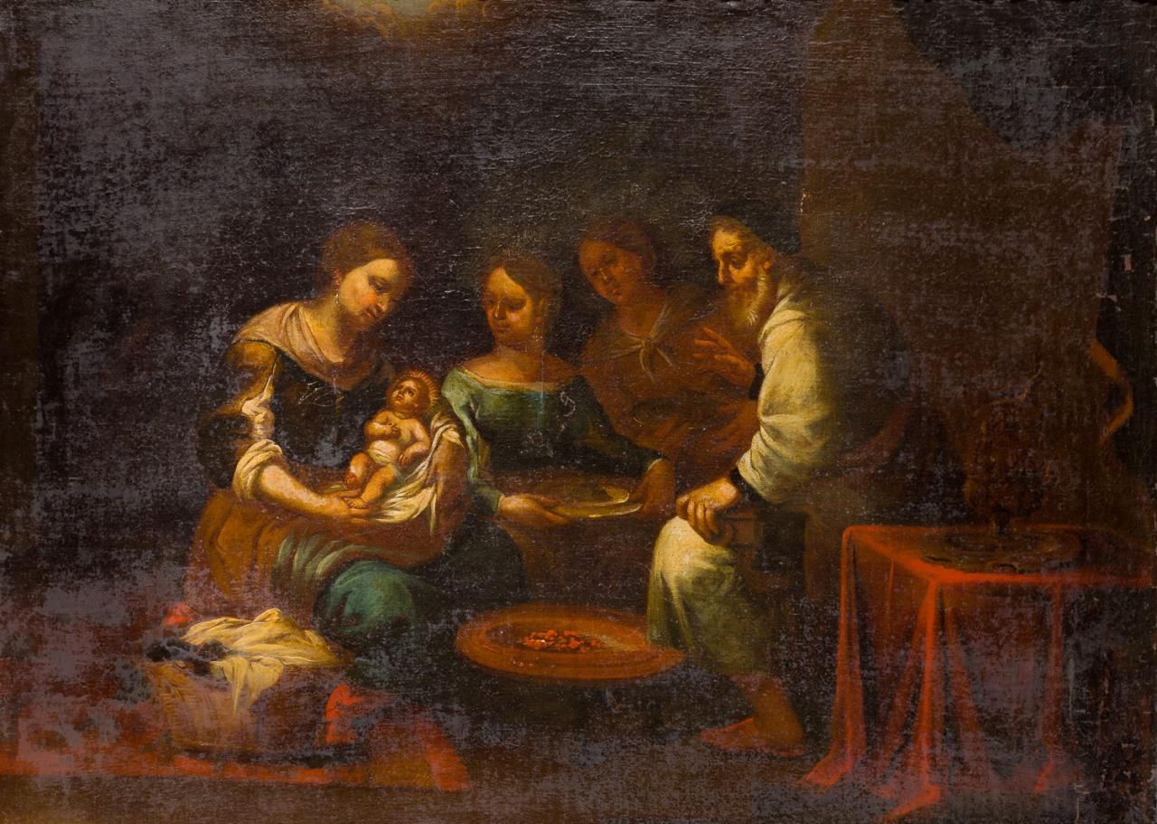 ESCUELA ESPAÑOLA POPULAR, S.XVII Madonna und Kind mit dem heiligen Josef
Öl auf &hellip;
