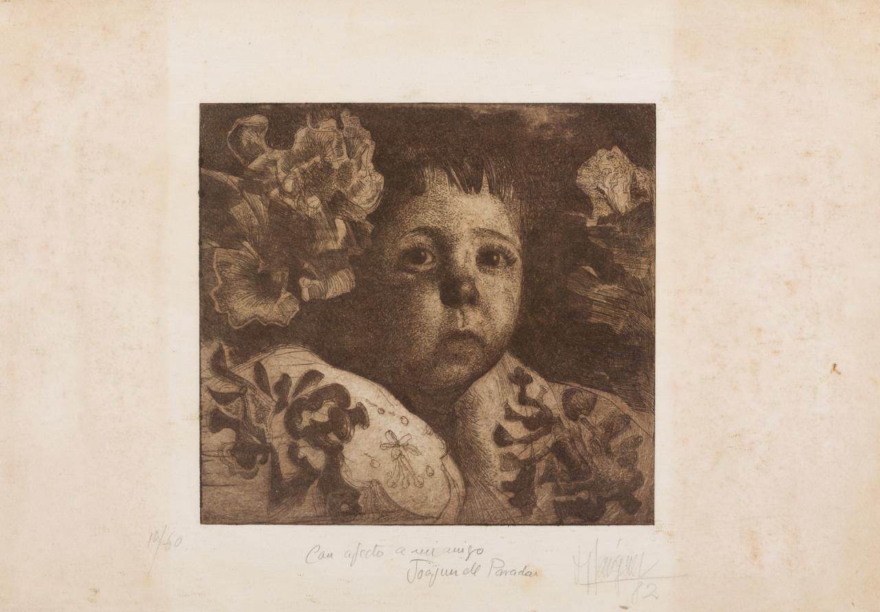 JOSÉ MÁRQUEZ ALCALÁ (Arcos de la Frontera, Cádiz, 1937) Portrait d'enfant
Gravur&hellip;