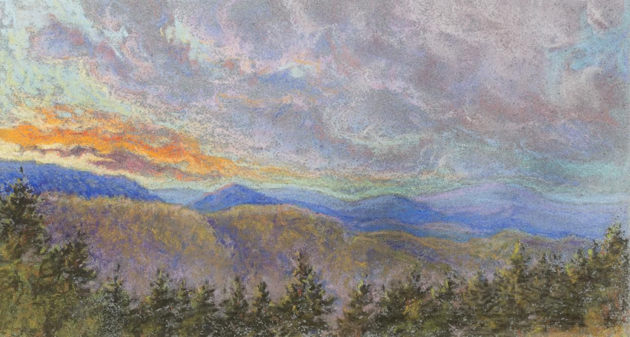 ESCUELA EUROPEA, S. XX Mountainous landscape
Pastel drawing on paper
16 x 29 cm