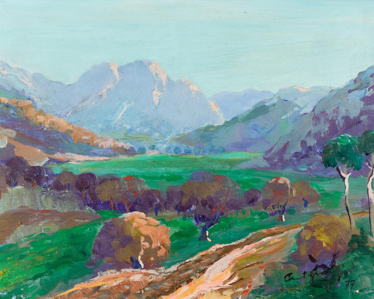 ANTÓN ECHÉVARRI (Vizcaya, 1911) 风景
táblex上的油画
26,5 x 34 cm
有签名和日期的1977年