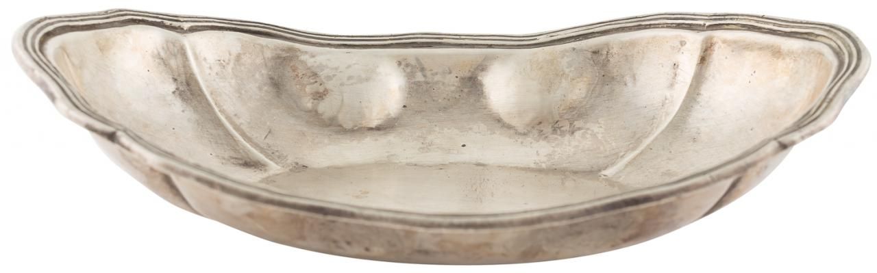 Null Fuente oval con borde ingletado en plata punzonada de 925 con marcas de pla&hellip;