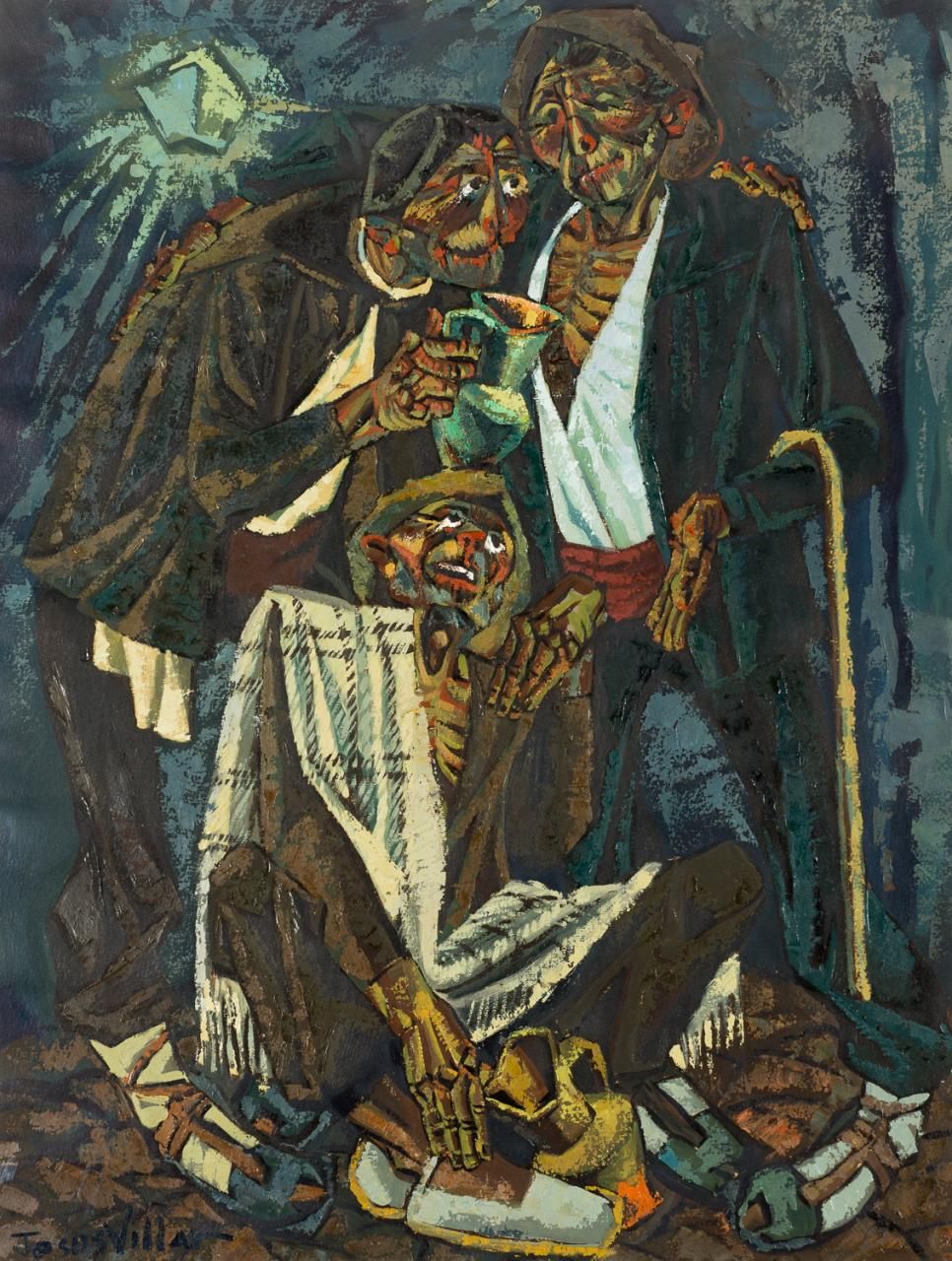JESÚS VILLAR (Segura de la Sierra, 1930) Tres campesinos
Óleo sobre papel
65 x 4&hellip;
