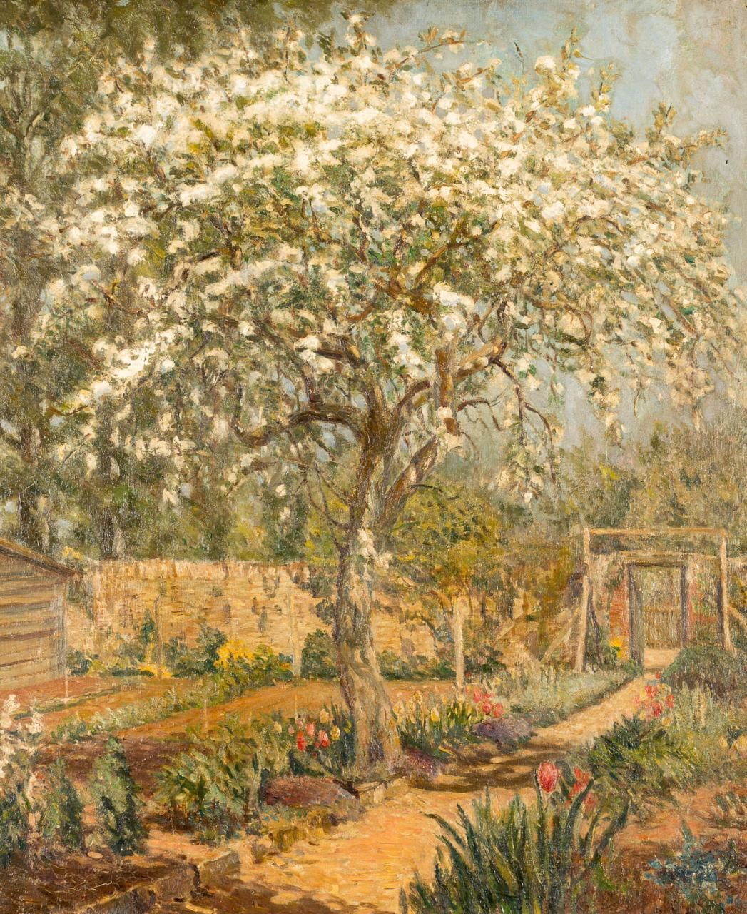 ESCUELA ESPAÑOLA, S. XX Landscape with almond tree
Oil on canvas
60 x 50 cm