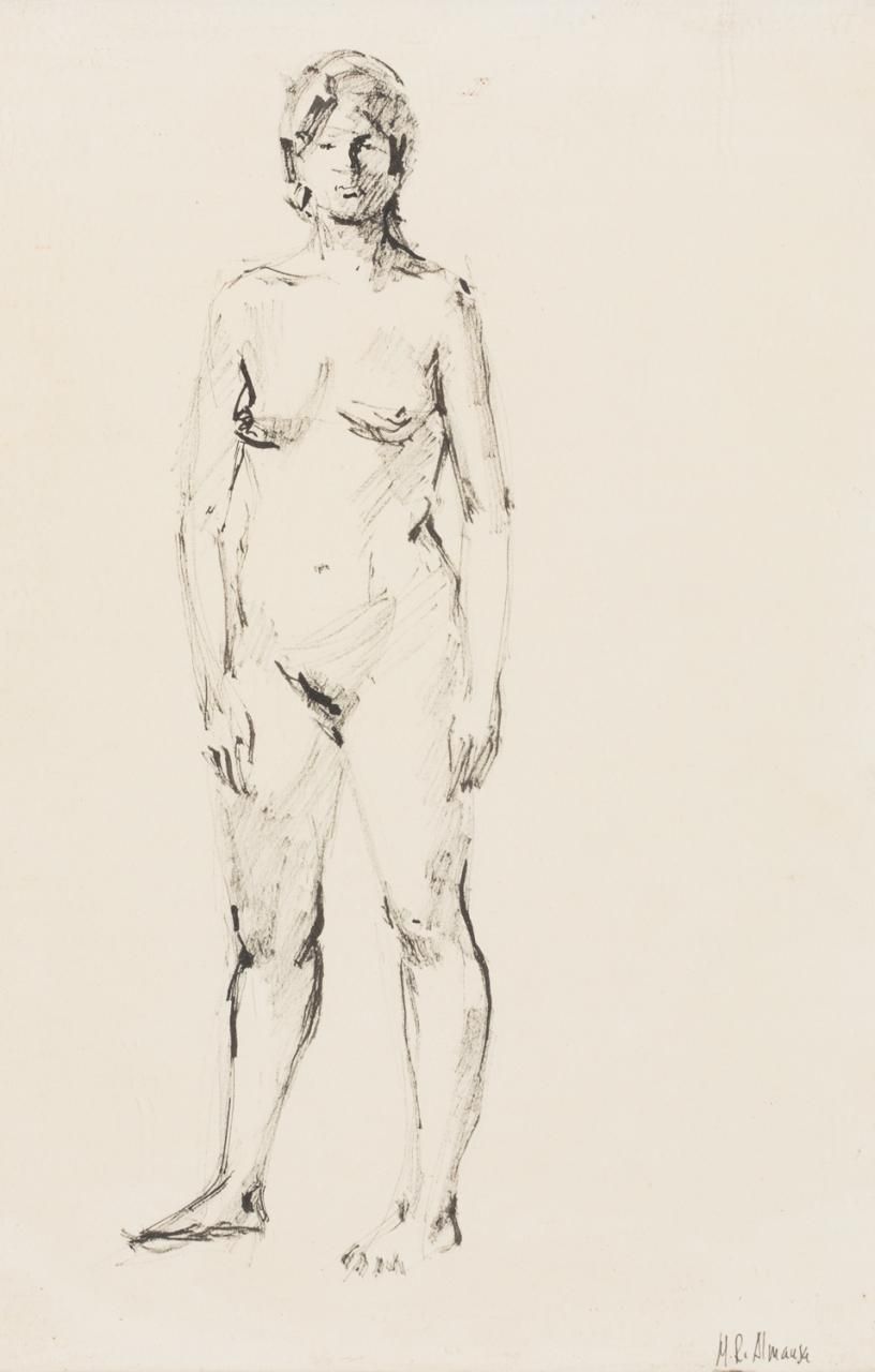 ANTONIO RODRÍGUEZ-ALMANSA Lot of two nude sketches
纸上水墨画
32 x 22 cm
右下角有签名："Rgue&hellip;