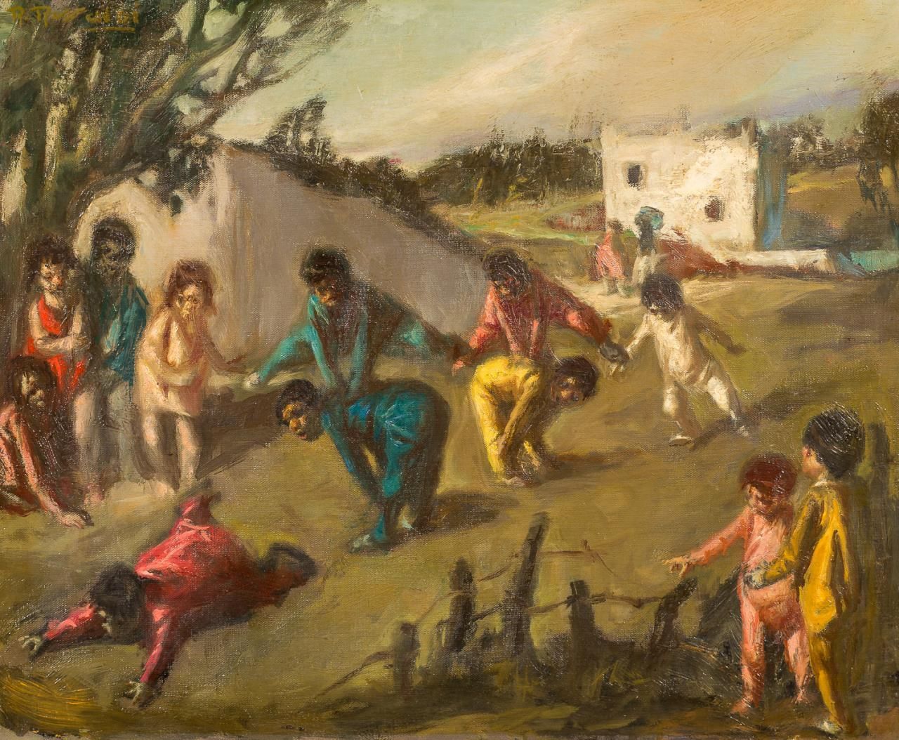 BALDOMERO ROMERO RESSENDI (Sevilla, 1922 - Madrid, 1977) 跳到杆子上
布面油画
50 x 61 cm
左&hellip;