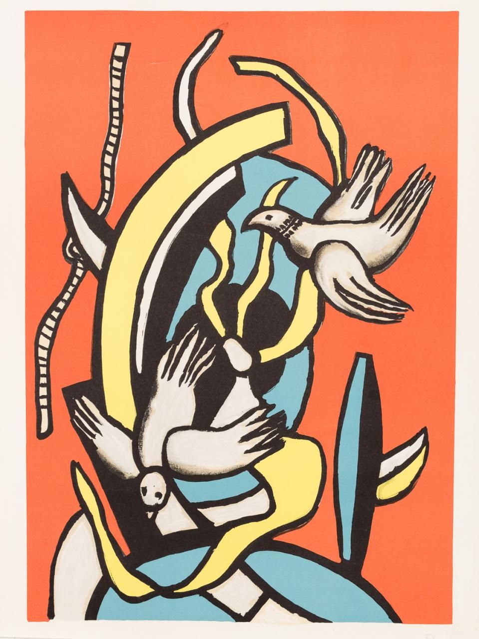 FERNAND LÉGER (Francia, 1881 - 1955) Dos palomas
Litografía sobre papel Rives
62&hellip;