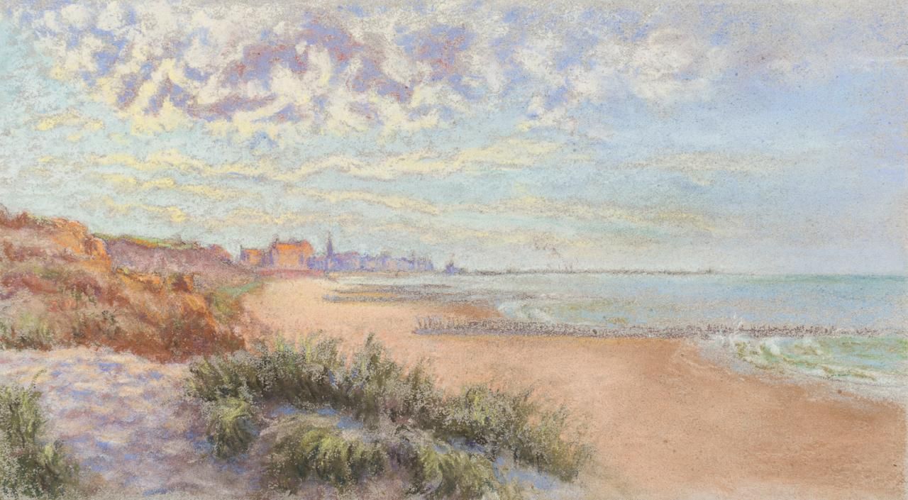 ESCUELA EUROPEA, S. XX Paesaggio costiero
Disegno a pastello su carta
18 x 31 cm