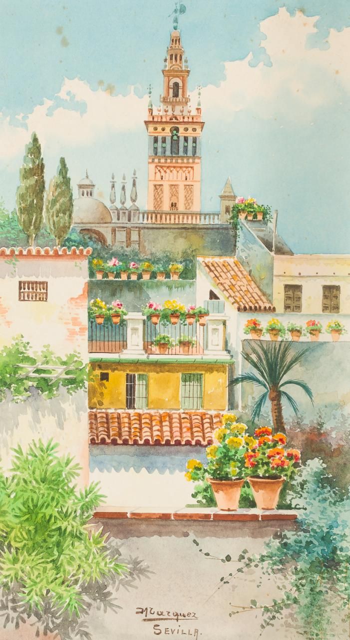 JOSÉ MÁRQUEZ MONTERO (Córdoba) Views of Seville
Watercolour on paper
29,5 x 16,5&hellip;