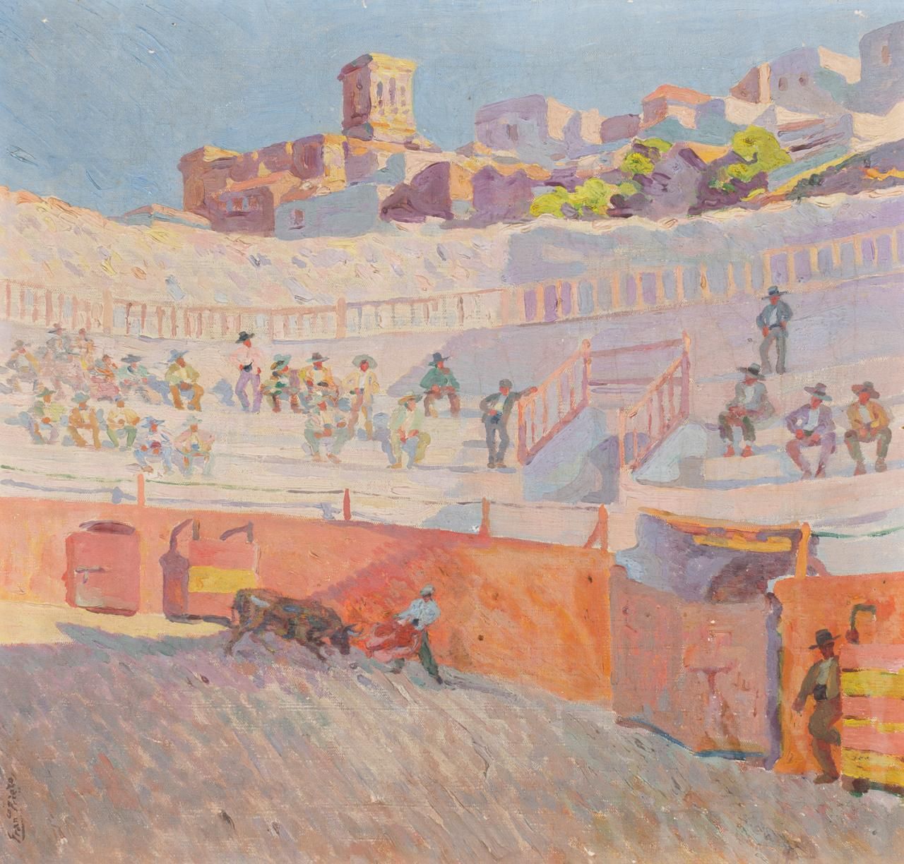 FRANCISCO PRIETO (Valladolid, 1884 - 1967) Bullring
Olio su tela
84 x 90 cm
Firm&hellip;
