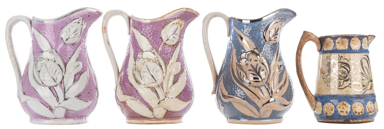 Null Lote de cuatro jarras victorianas de James Dudson en cerámica esmaltada en &hellip;