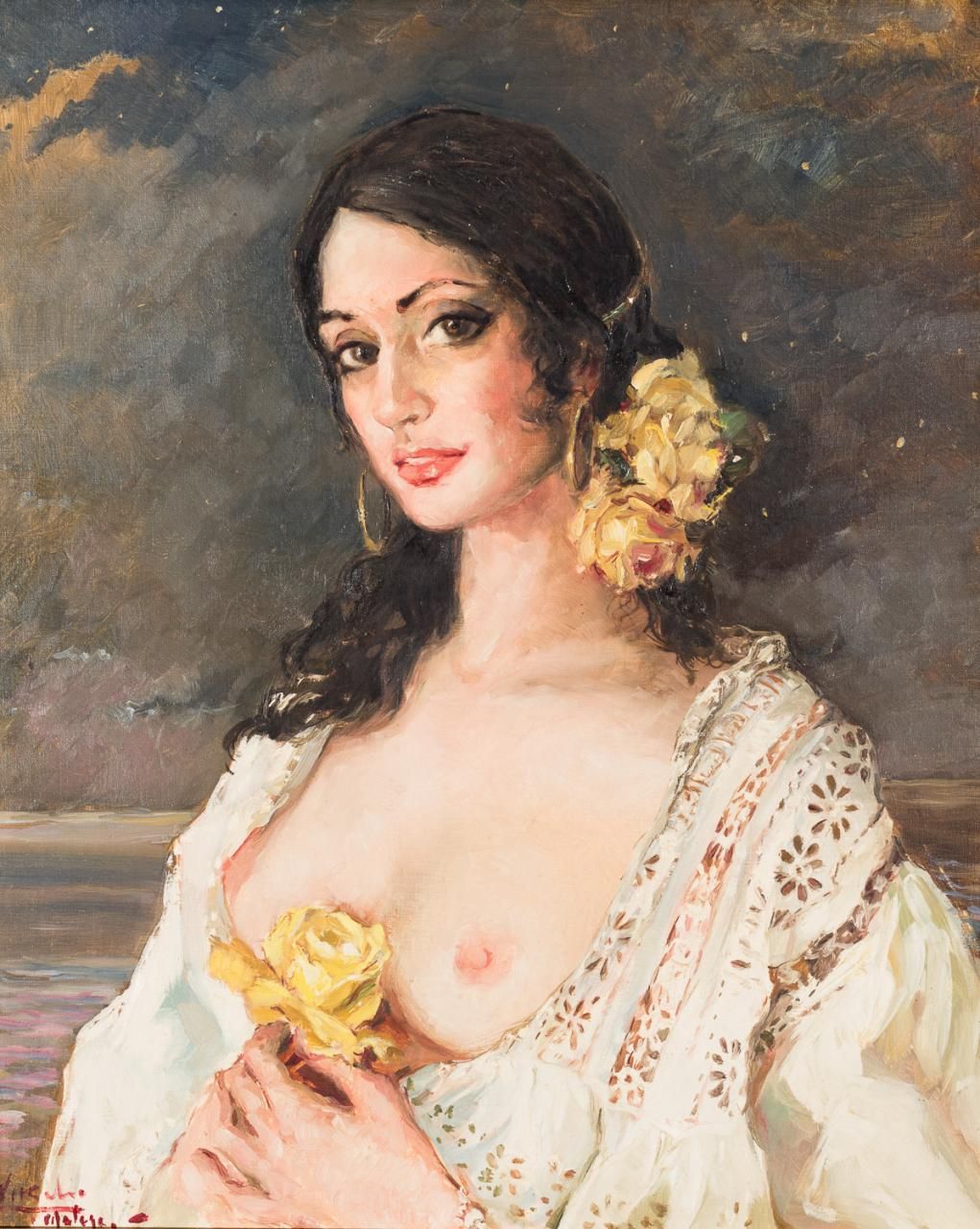 VIRGILIO GALÁN ROMÁN (Málaga, 1931 - 2001) Portrait féminin
Huile sur toile
55 x&hellip;