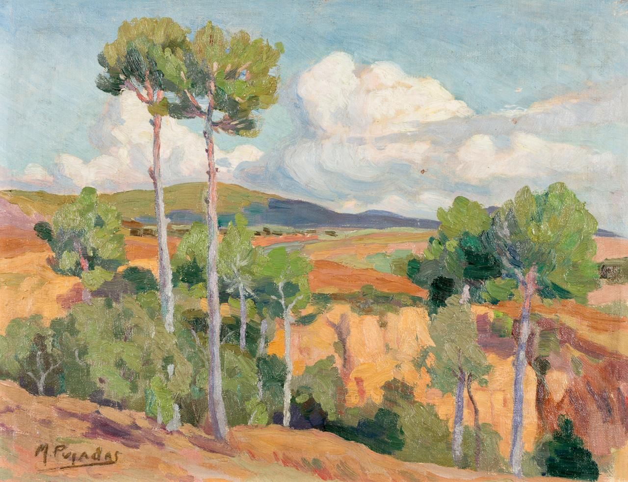 MIQUEL PUJADAS i BADIA (Terrassa, 1892-1974) Paesaggio
Olio su tela incollata su&hellip;