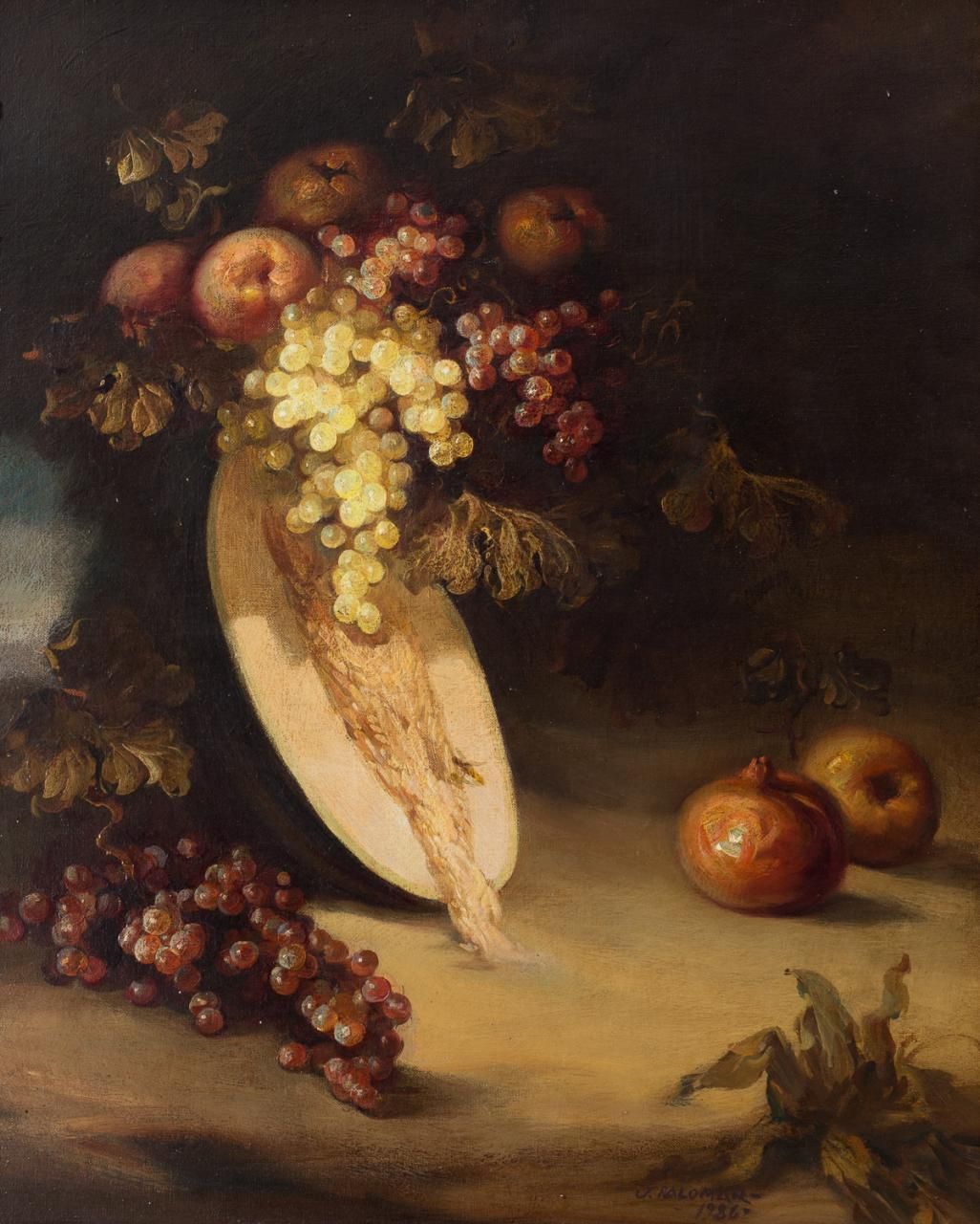 JOSÉ PALOMAR (Sevilla, 1929-2001) Natura morta con frutta
Olio su tela
73,5 x 60&hellip;