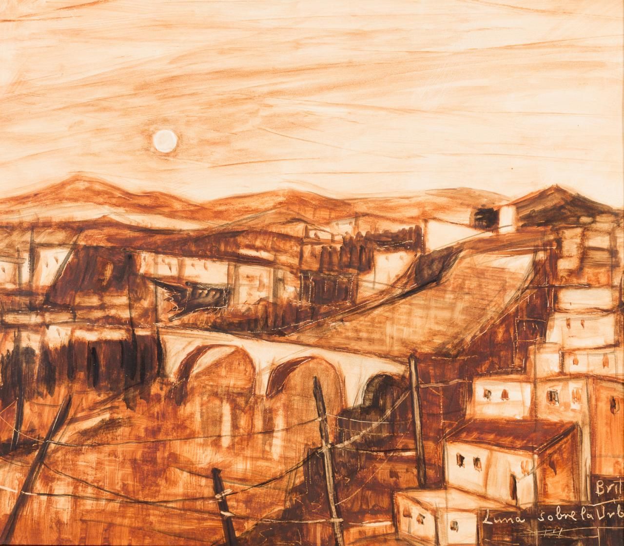 JUAN BERNABÉ BRITTO (Las Cabezas de San Juan, Sevilla, 1928) Mond über der Stadt&hellip;