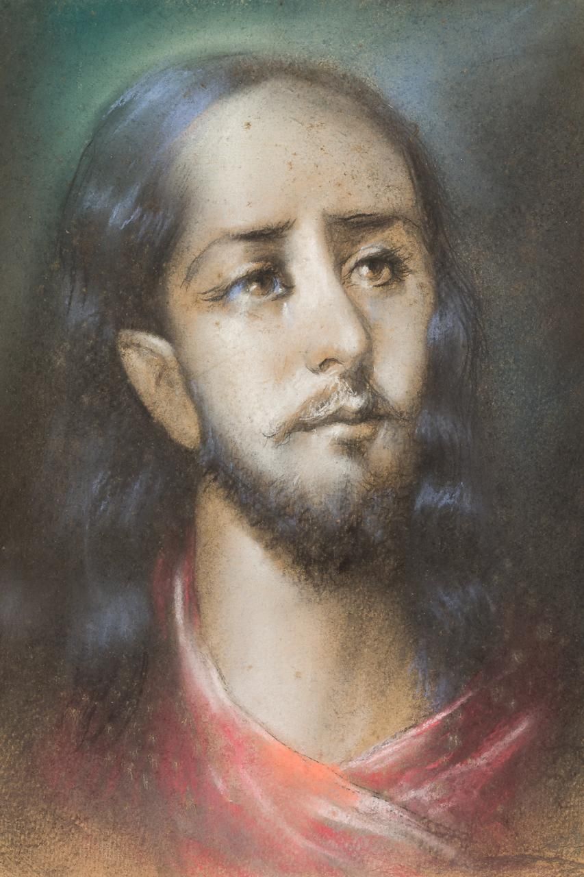 ESCUELA ESPAÑOLA, ppio. S. XX 基督的脸
纸上粉彩画
34 x 25 cm
按照埃尔-格雷科的模型。
