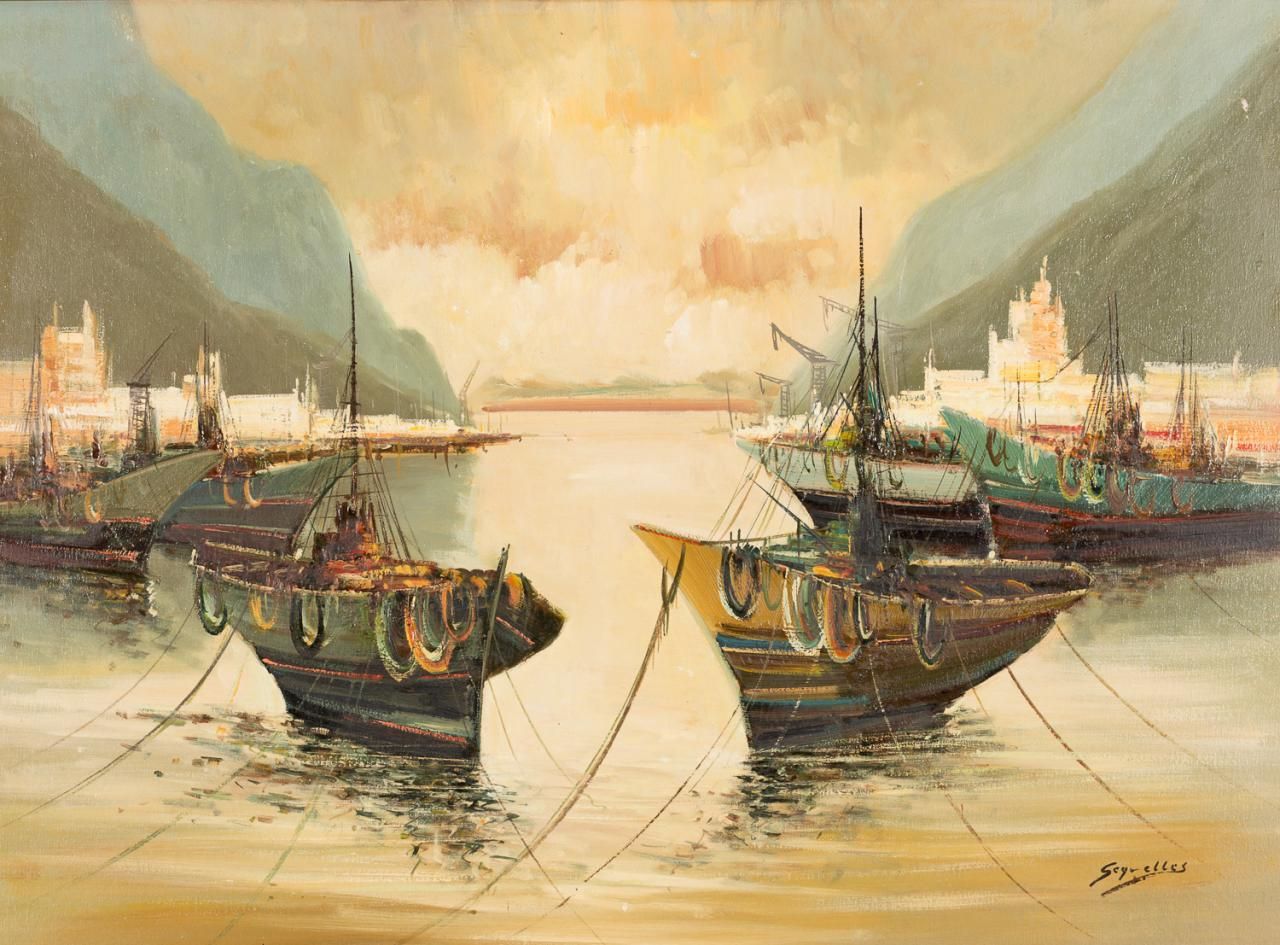 EUSTAQUIO SEGRELLES DEL PILAR (1936) Port View
Olio su tela
60 x 81,5 cm
Firmato&hellip;