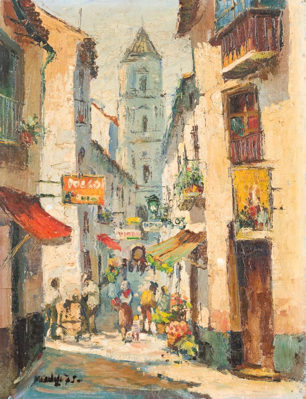 ESCUELA ANDALUZA, S. XX San Juan Street
Oil on canvas
35 x 27 cm
Signed