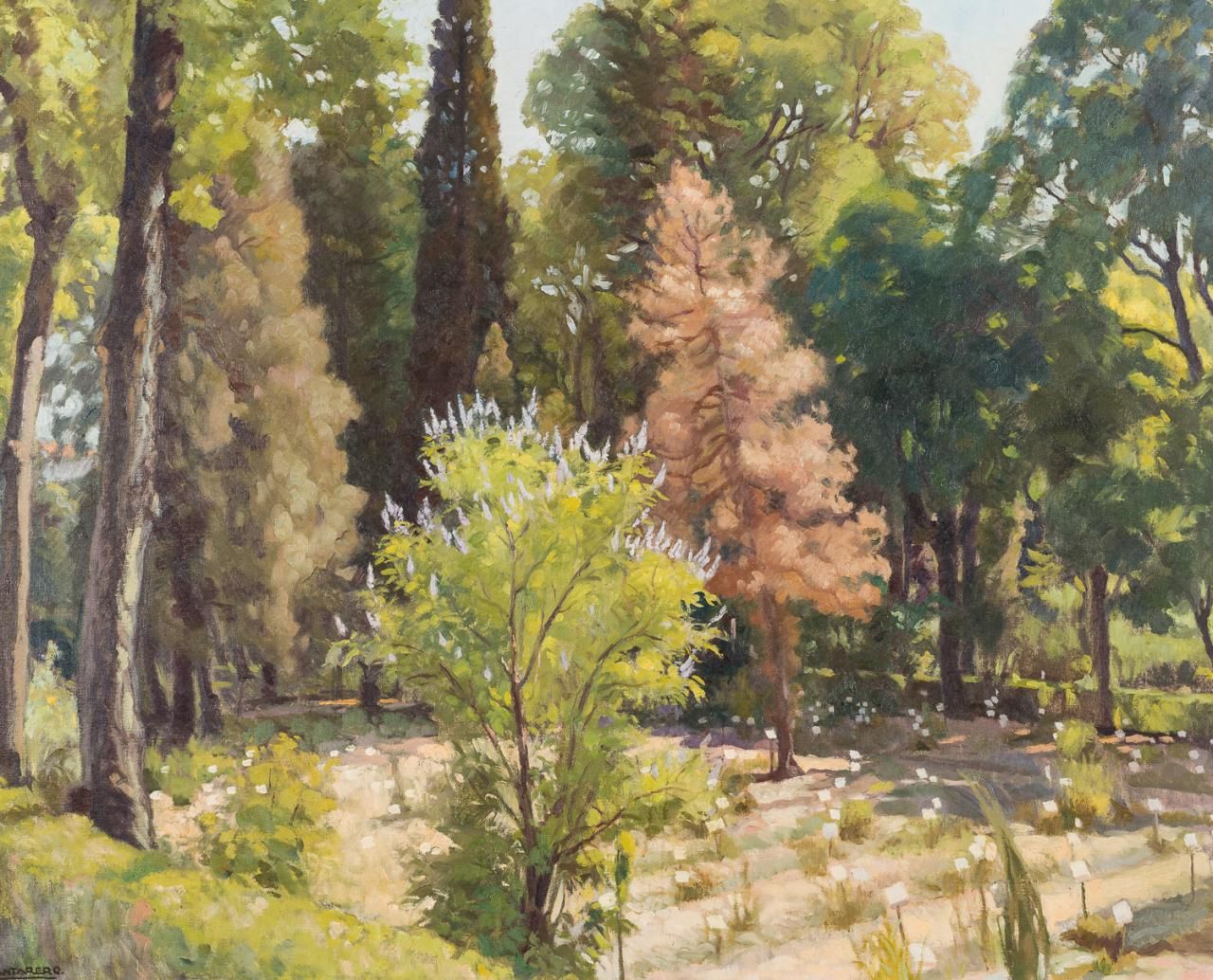 RAFAEL CANTARERO (Sevilla, 1907 - 1957) Jardín
Óleo sobre lienzo
65 x 80 cm
Firm&hellip;