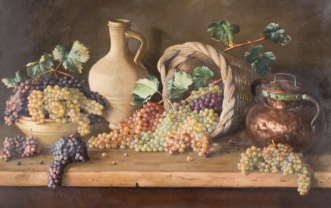 JUAN PADILLA Y LARA (Jerez, 1906 - 1980) Bodegón con uvas
Óleo sobre lienzo
98 x&hellip;