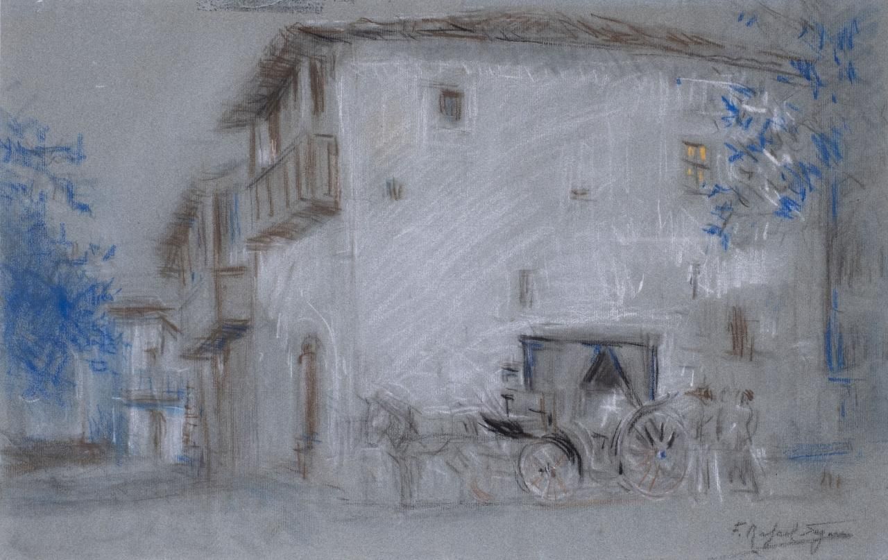 RAFAEL SEGURA MONFORTE (Barcelona, 1875 - 1954) Le Chariot
Dessin au pastel sur &hellip;