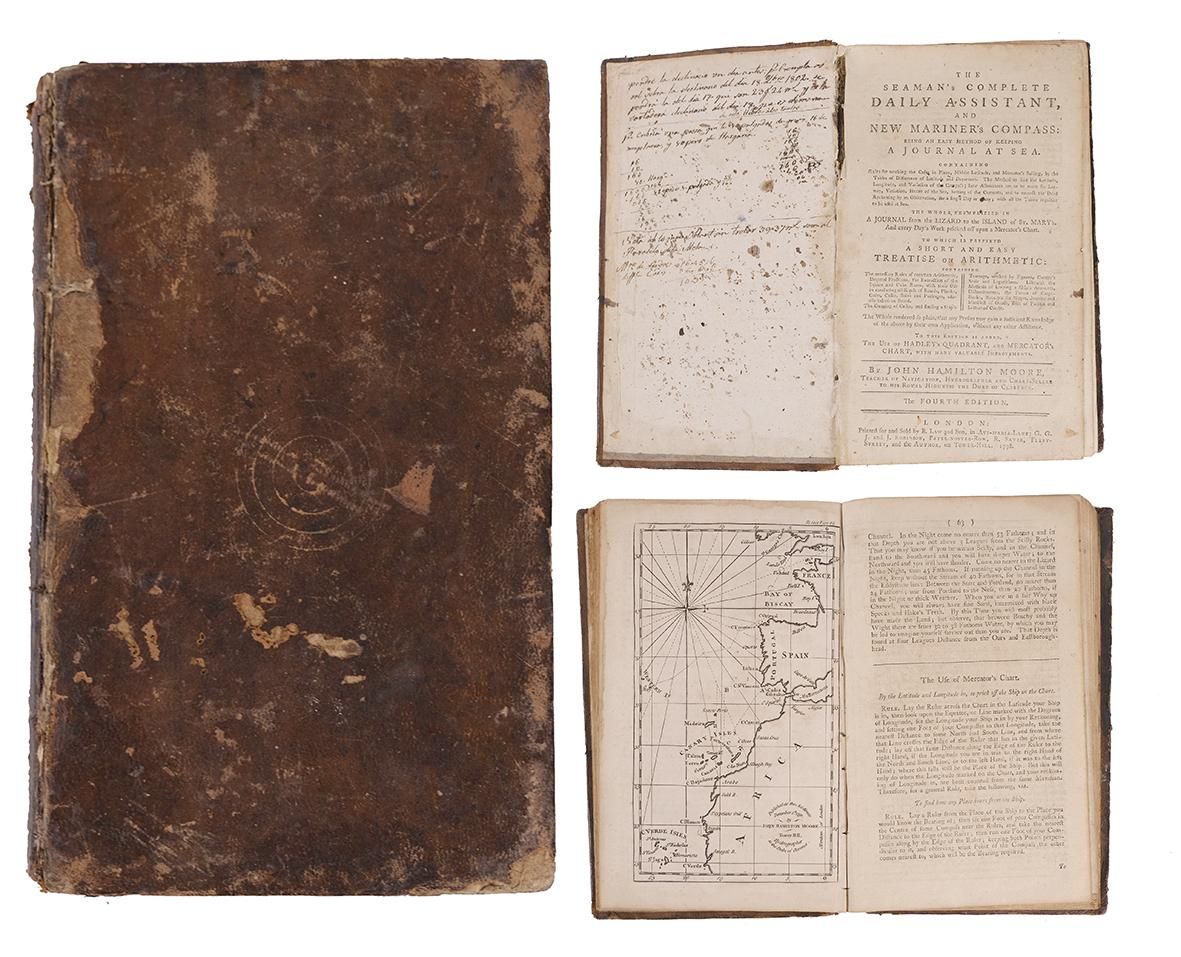 JOHN HAMILTON MOORE (1738 - 1807) 海员日常助理和新水手指南针大全：是一种简单的海上记事方法

22 x 14 cm

1792&hellip;