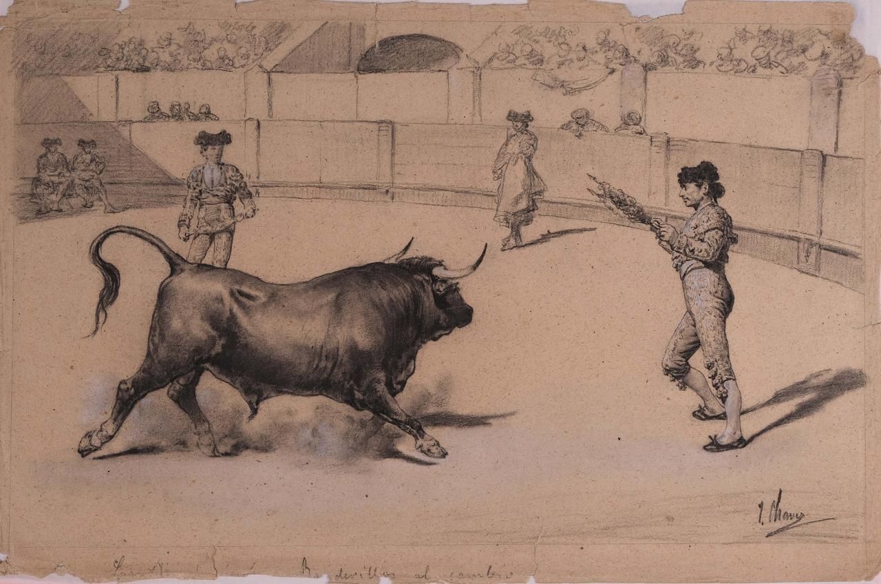 Null Los mit 51 Zeichnungen mit Stierkampfszenen aus dem Ende des 19. Jahrhunder&hellip;