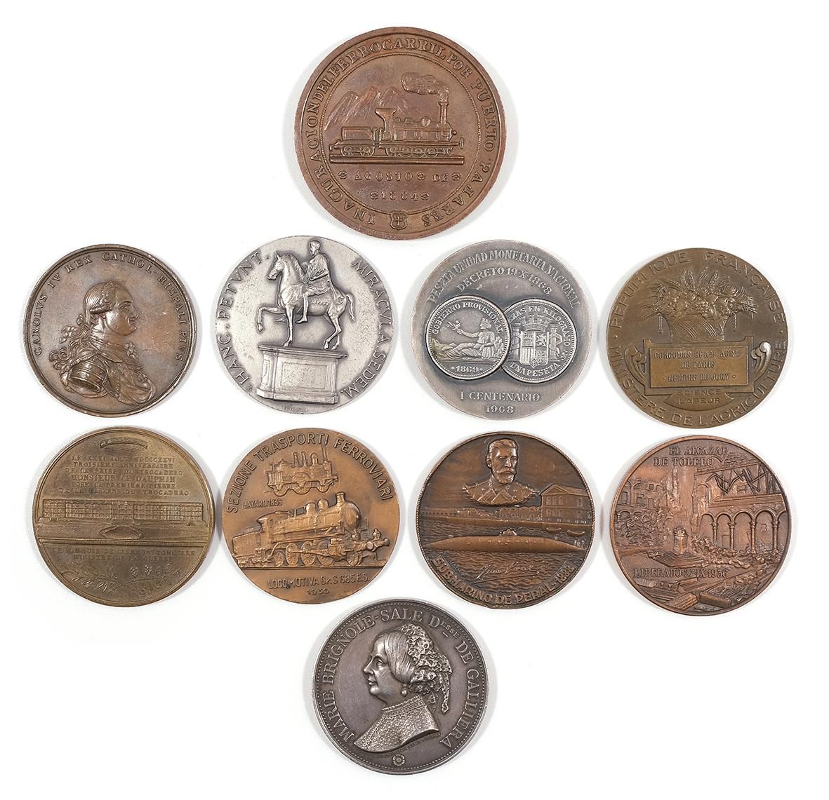Null Lot composé de dix médailles commémoratives. Médaille de 5,5 cm max. Inaugu&hellip;