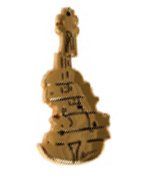 ARMAN (1928-2005) SANS TITRE Broche pendentif décor au «VIOLON» en métal doré et&hellip;