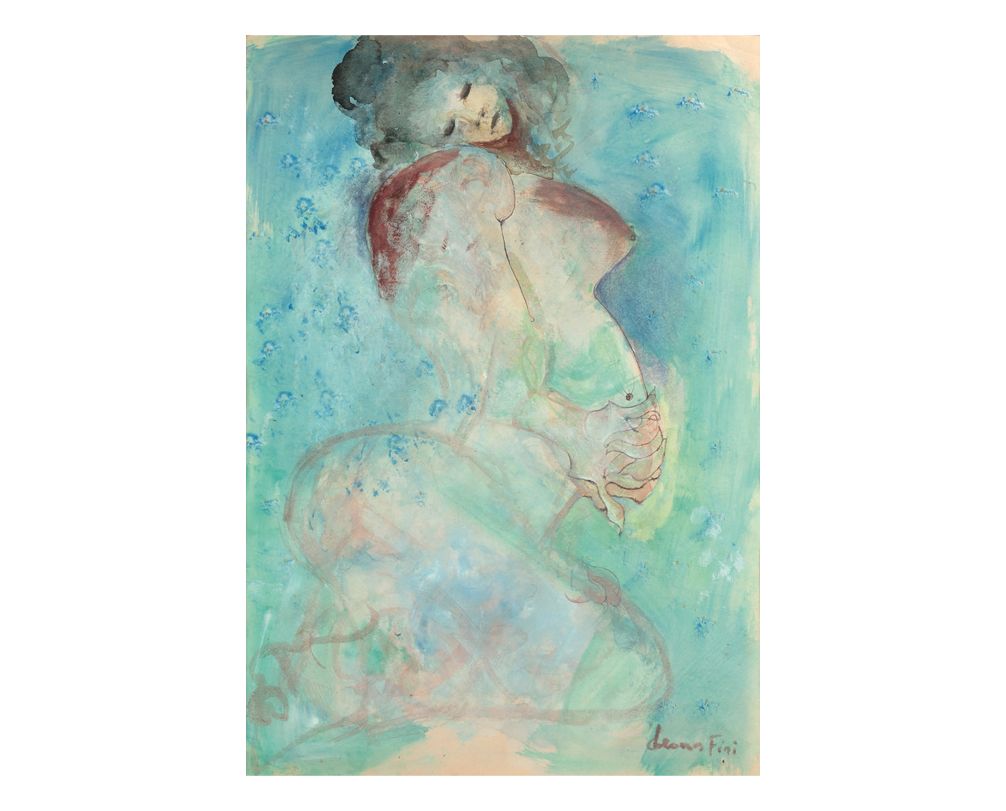 Léonor FINI (1908-1996) 
Femme
Aquarelle, signée.
42,5 x 30 cm. À vue