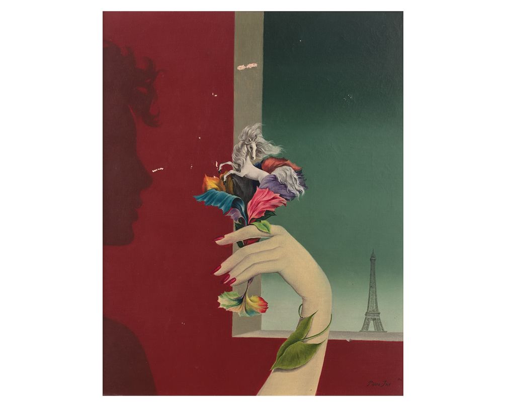 Pierre INO (1909-1989) 
巴黎
布面油画，右下角有签名（凹陷，划痕，缺失）。
40 x 32 cm。