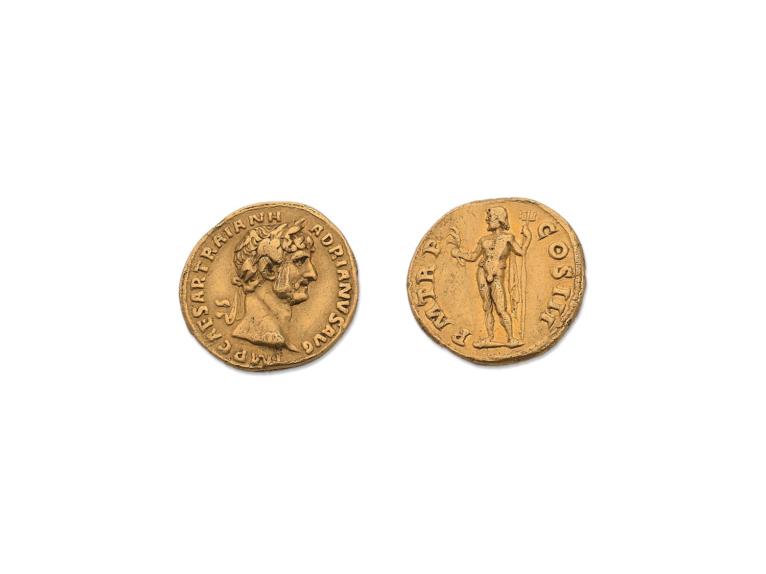 Null HADRIANO (117-138). Aureus. (119-122). Cabeza laureada a la derecha / Neptu&hellip;