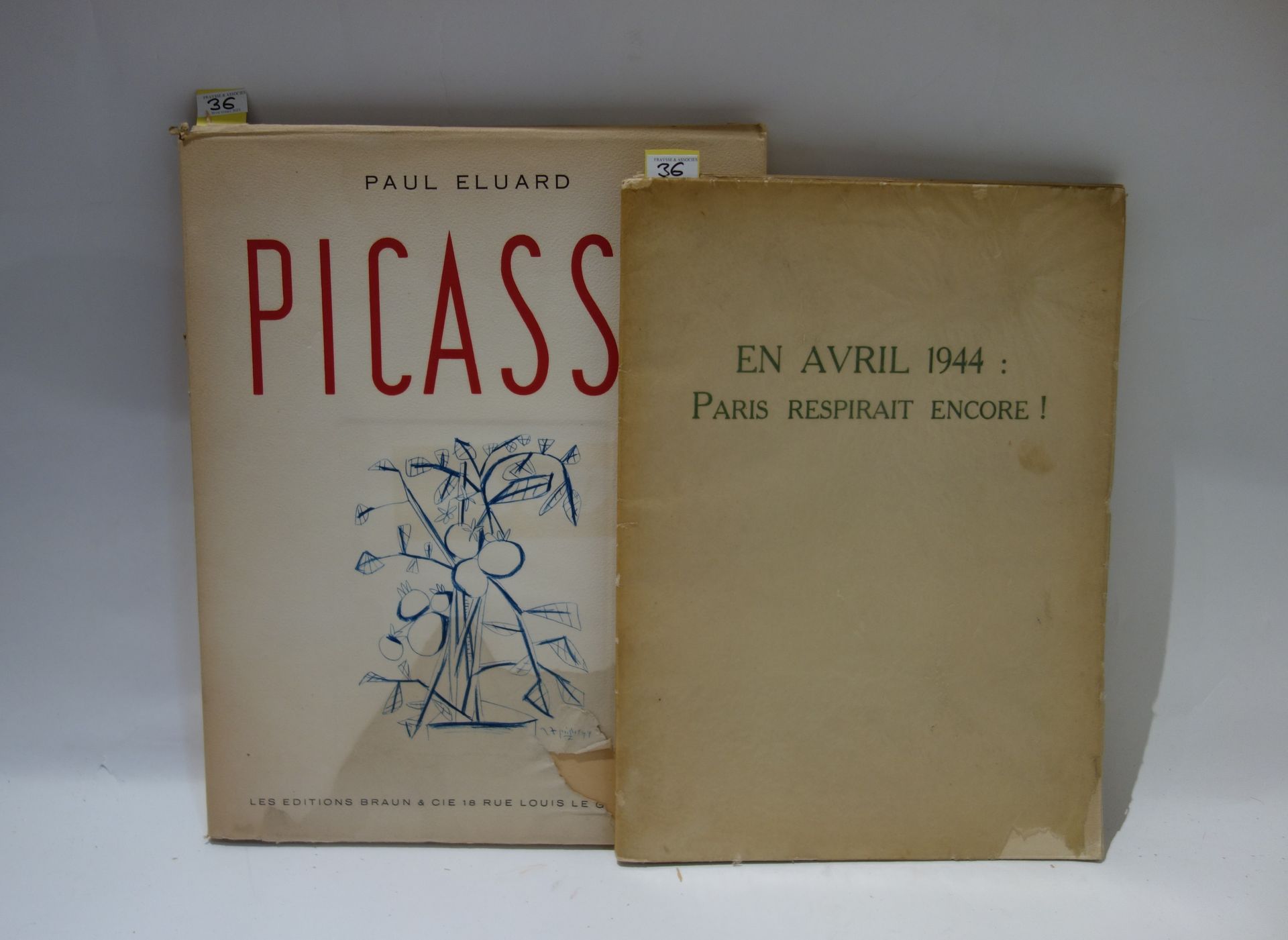 ELUARD (Paul) - HUGO (Jean). 1944年4月，巴黎仍在呼吸。巴黎，Galerie Charpentier，1945年，四开本，印有封&hellip;