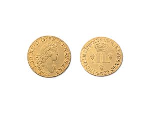 Null LOUIS XV (1715-1774). ½ louis aux 2 L. Lyon. 1722. (Dr. 733). Gold. 4,86 g.&hellip;