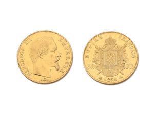 Null NAPOLEÓN III (1852-1870). 50 francos con la cabeza descubierta. Estrasburgo&hellip;